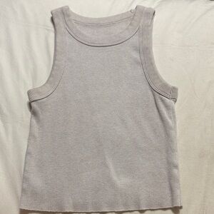 Aerie Gray Ribbed Tank Top